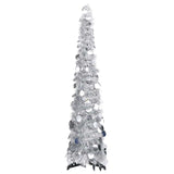 Vidaxl kunstkerstboom pop-up 120 cm pet zilverkleurig