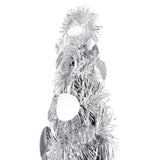 Vidaxl kunstkerstboom pop-up 120 cm pet zilverkleurig
