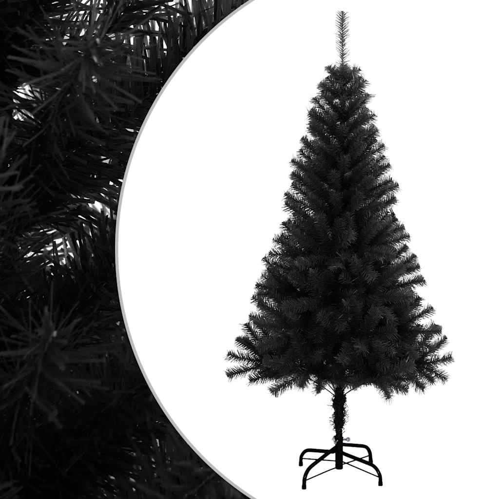 Vidaxl kunstkerstboom met standaard 150 cm pvc zwart