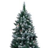 Vidaxl kunstkerstboom met dennenappels en witte sneeuw 150 cm