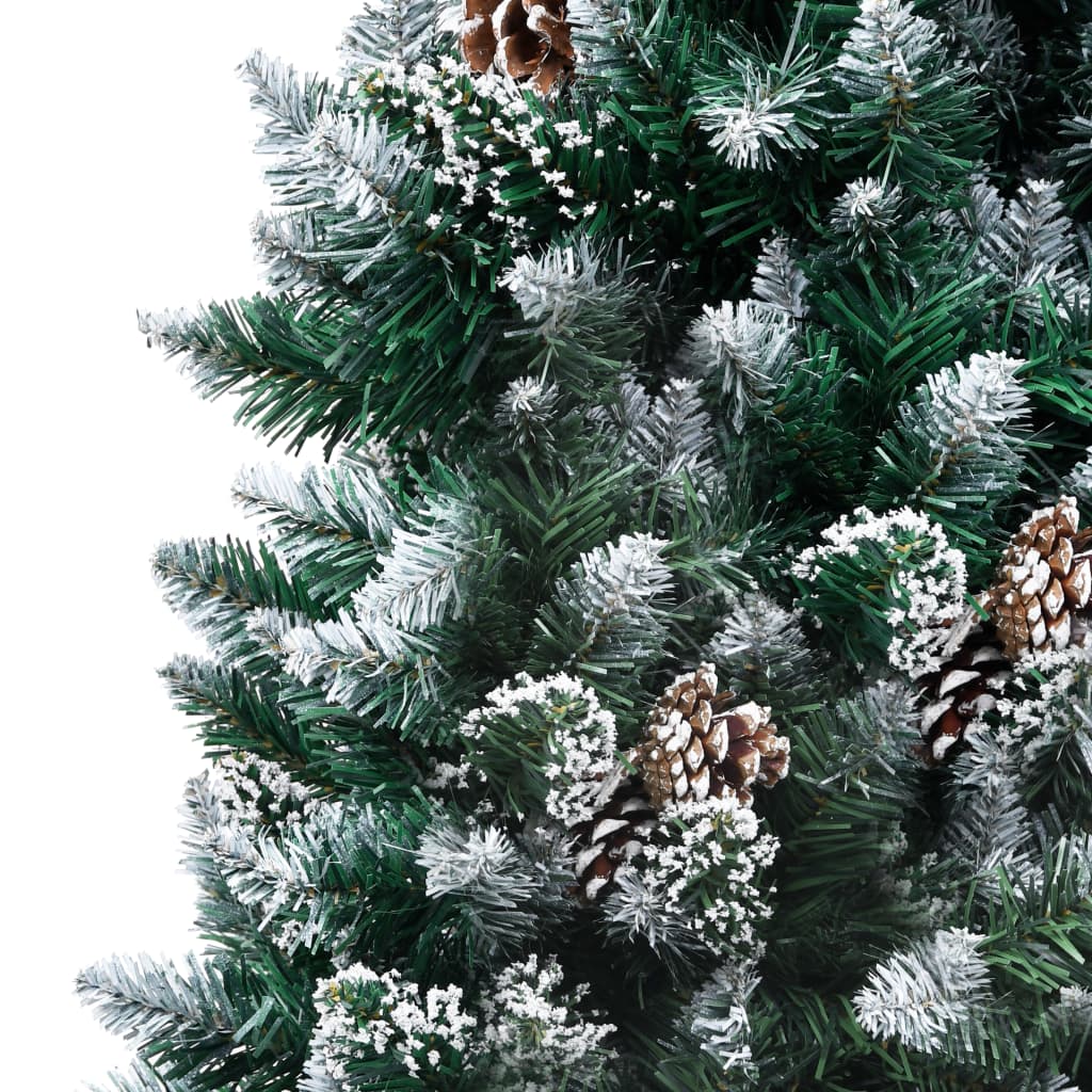 Vidaxl kunstkerstboom met dennenappels en witte sneeuw 150 cm