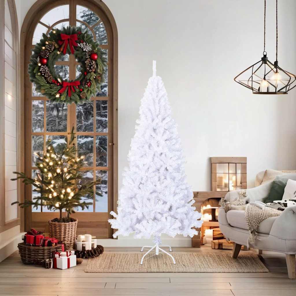 Vidaxl kunstkerstboom met dikke takken 180 cm pvc wit