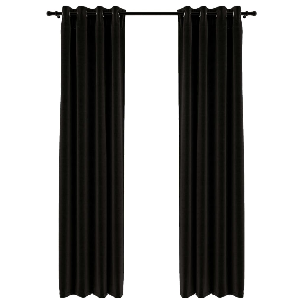 VidaXL Gordijnen linnenlook verduisterend 2 st 140x245 cm antraciet