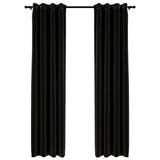 VidaXL Gordijnen linnenlook verduisterend 2 st 140x245 cm antraciet