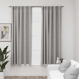 Vidaxl gordijnen linnen-look verduisterend haken 2 st 140x175 cm grijs