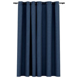 Vidaxl gordijn linnen-look verduisterend met ogen 290x245 cm blauw