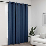 Vidaxl gordijn linnen-look verduisterend met ogen 290x245 cm blauw