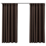 VidaXL Gordijnen linnenlook verduisterend haken 2 st 140x175 cm taupe