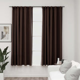 VidaXL Gordijnen linnenlook verduisterend haken 2 st 140x175 cm taupe
