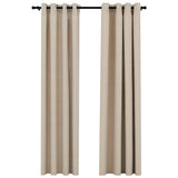 Vidaxl gordijnen linnen-look verduisterend ogen 2 st 140x245 cm beige