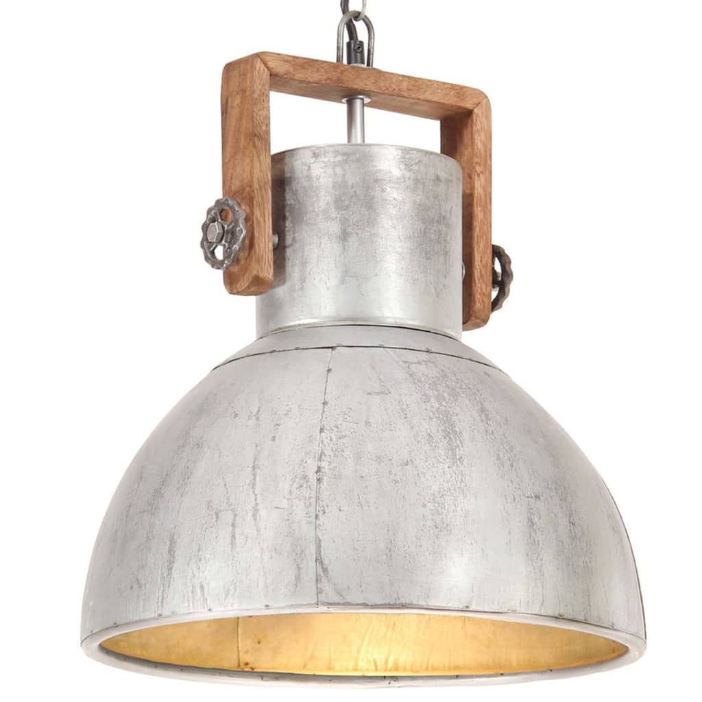 VidaXL Hanglamp industrieel rond 25 W E27 40 cm zilverkleurig
