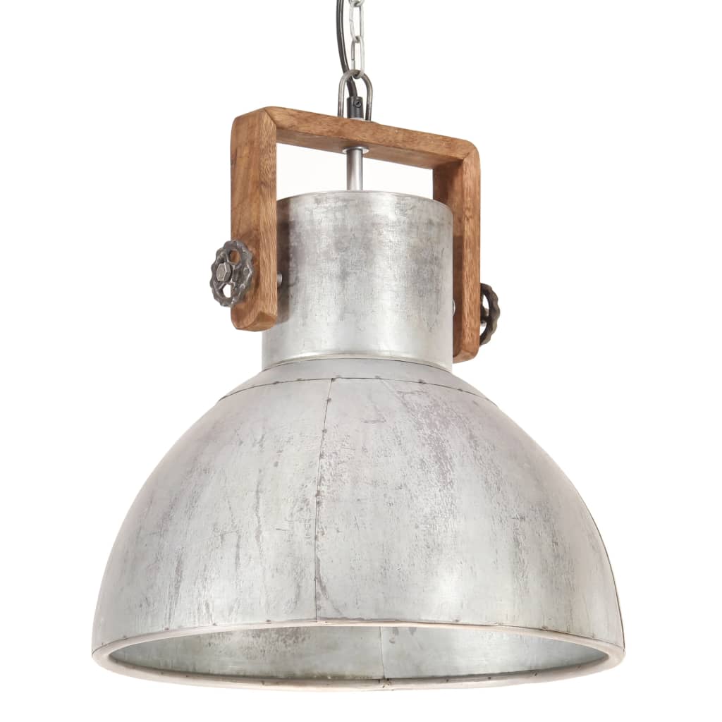 VidaXL Hanglamp industrieel rond 25 W E27 40 cm zilverkleurig