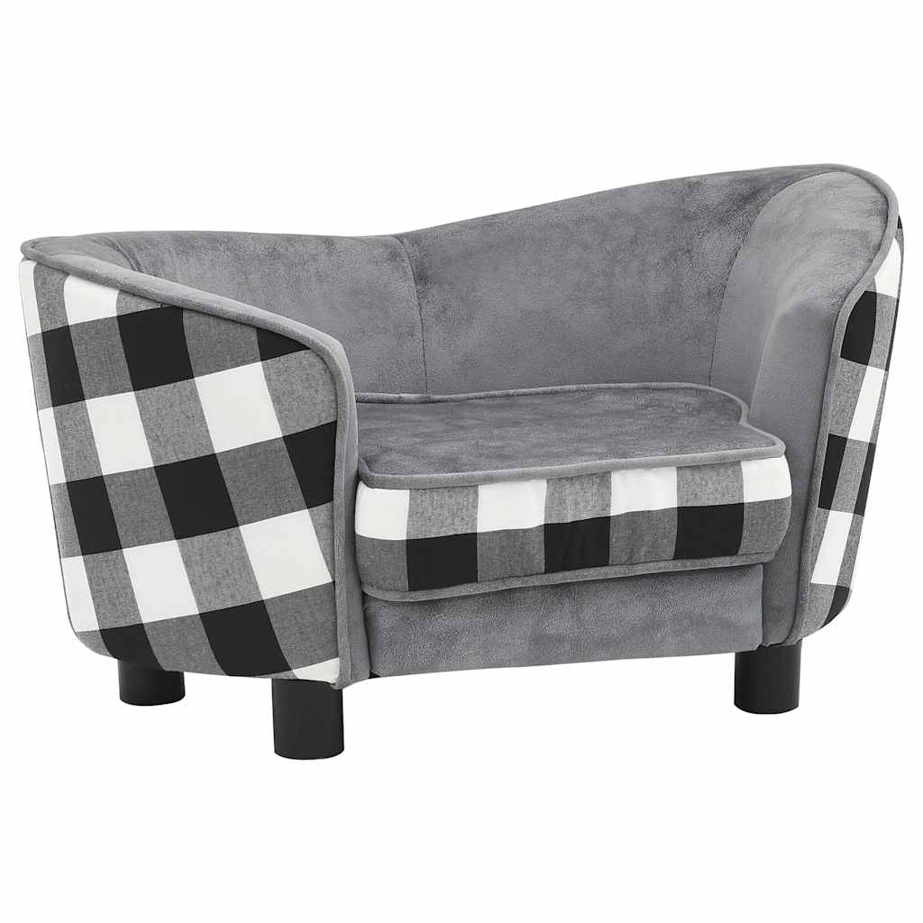 Vidaxl hondenbank 68x38x38 cm pluche grijs