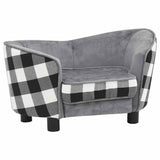 Vidaxl hondenbank 68x38x38 cm pluche grijs