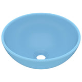 Vidaxl wastafel rond 32,5x14 cm keramiek mat lichtblauw