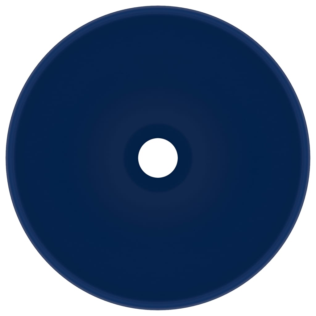 Vidaxl wastafel rond 32,5x14 cm keramiek mat donkerblauw