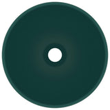 Vidaxl wastafel rond 32,5x14 cm keramiek mat donkergroen