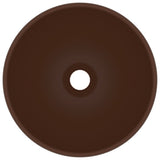Vidaxl wastafel rond 32,5x14 cm keramiek mat donkerbruin