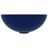Vidaxl wastafel rond keramiek donkerblauw