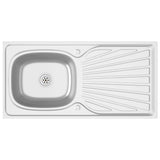 VidaXL Gootsteen met afvoerset 1000x500x155 mm roestvrij staal zilver