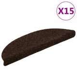 Vidaxl trapmatten zelfklevend 15 st 56x17x3 cm naaldvilt bruin