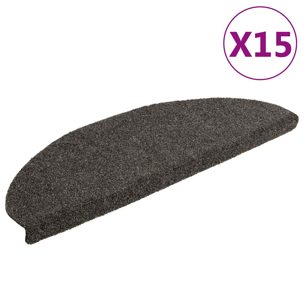 Vidaxl trapmatten zelfklevend 15 st 65x21x4 cm naaldvilt antraciet