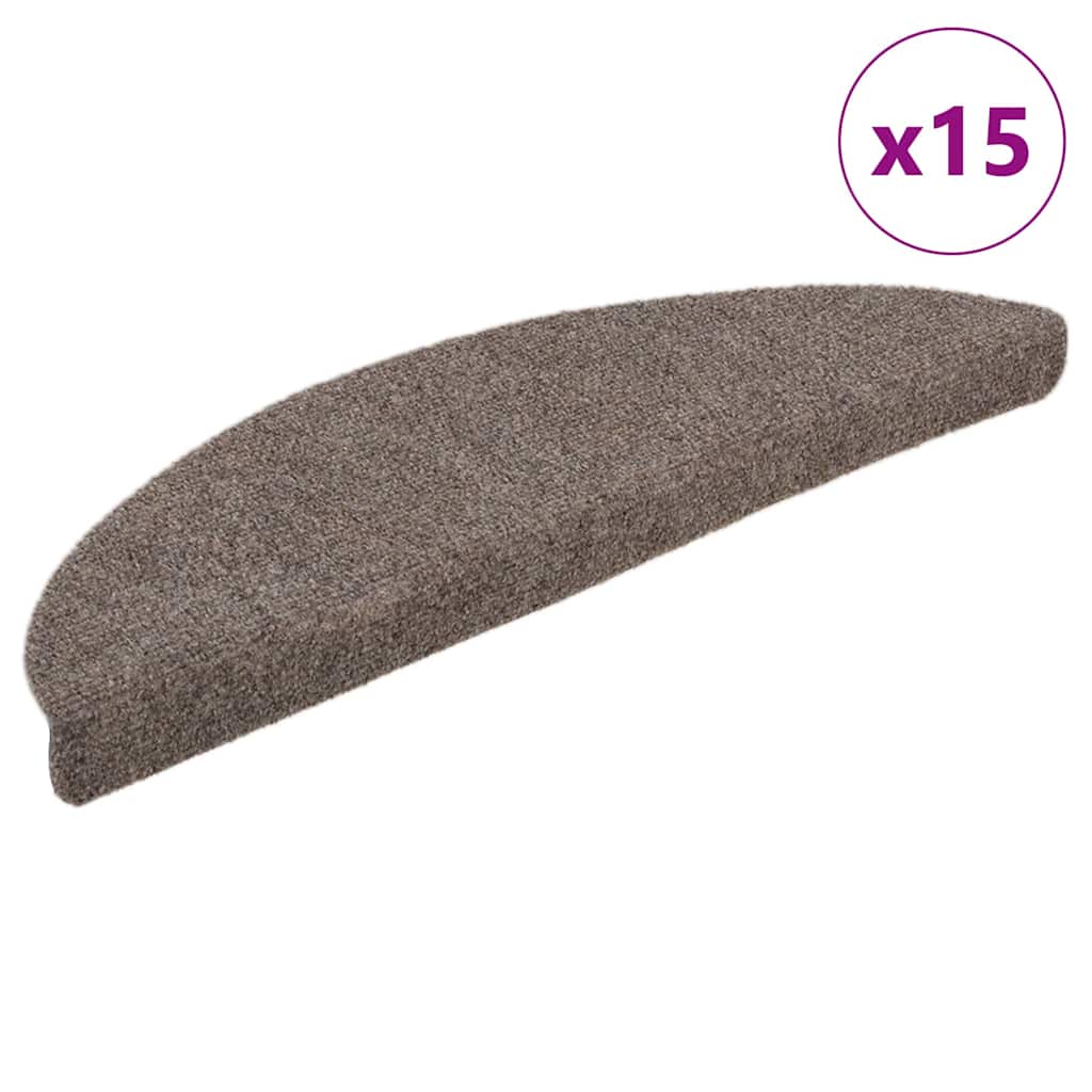 Vidaxl trapmatten zelfklevend 15 stuks 65x21x4 cm beige halfrond groot