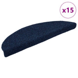Vidaxl trapmatten zelfklevend 15 st 56x17x3 cm naaldvilt marineblauw