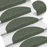 Vidaxl trapmatten zelfklevend 15 stuks 56x17x3 cm groen halfrond