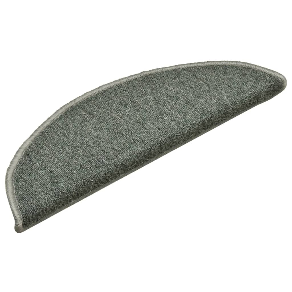 Vidaxl trapmatten 15 st 56x17x3 cm donkergroen halfrond