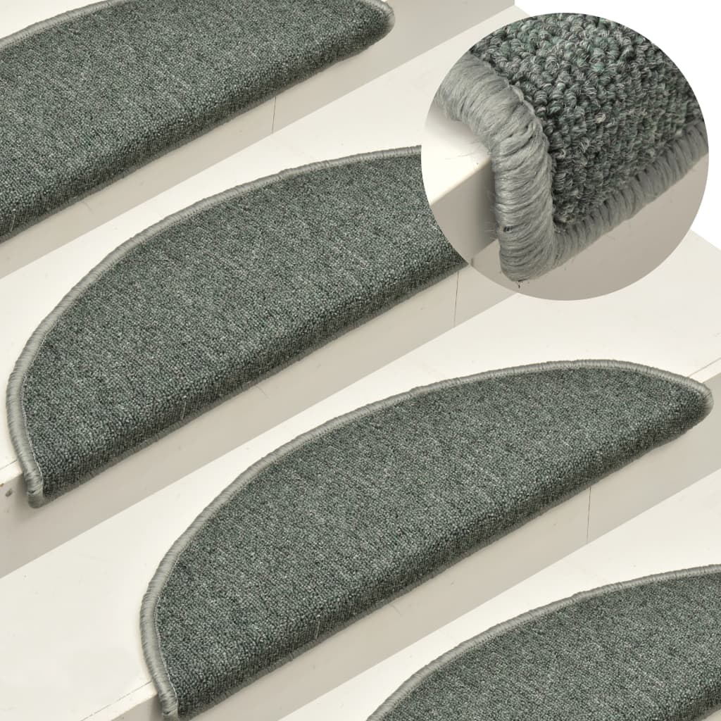 Vidaxl trapmatten 15 st 56x17x3 cm donkergroen halfrond