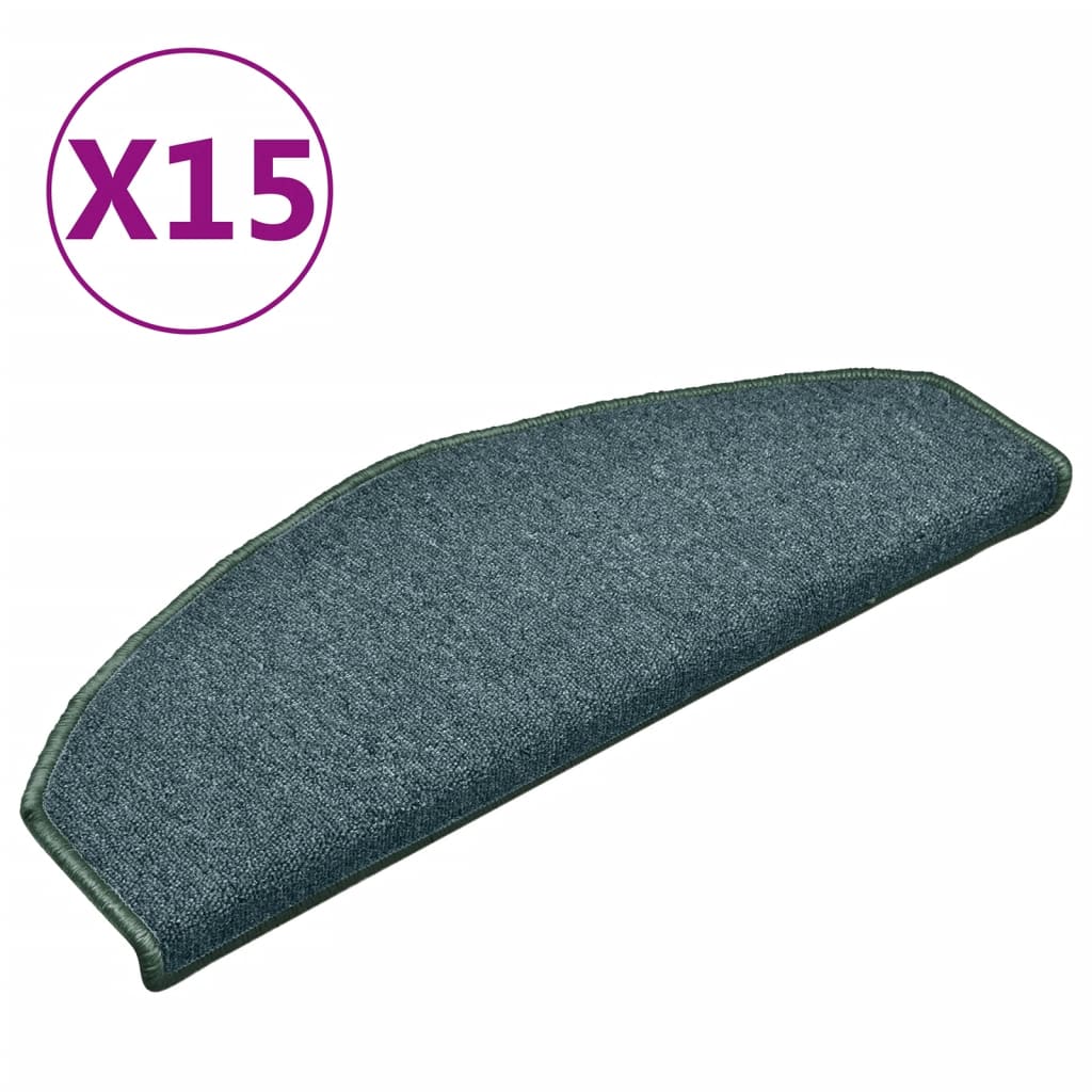 Vidaxl trapmatten 15 st 65x24x4 cm donkergroen halfrond groot