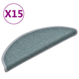 Vidaxl trapmatten 15 st 56x17x3 cm zeeblauw halfrond