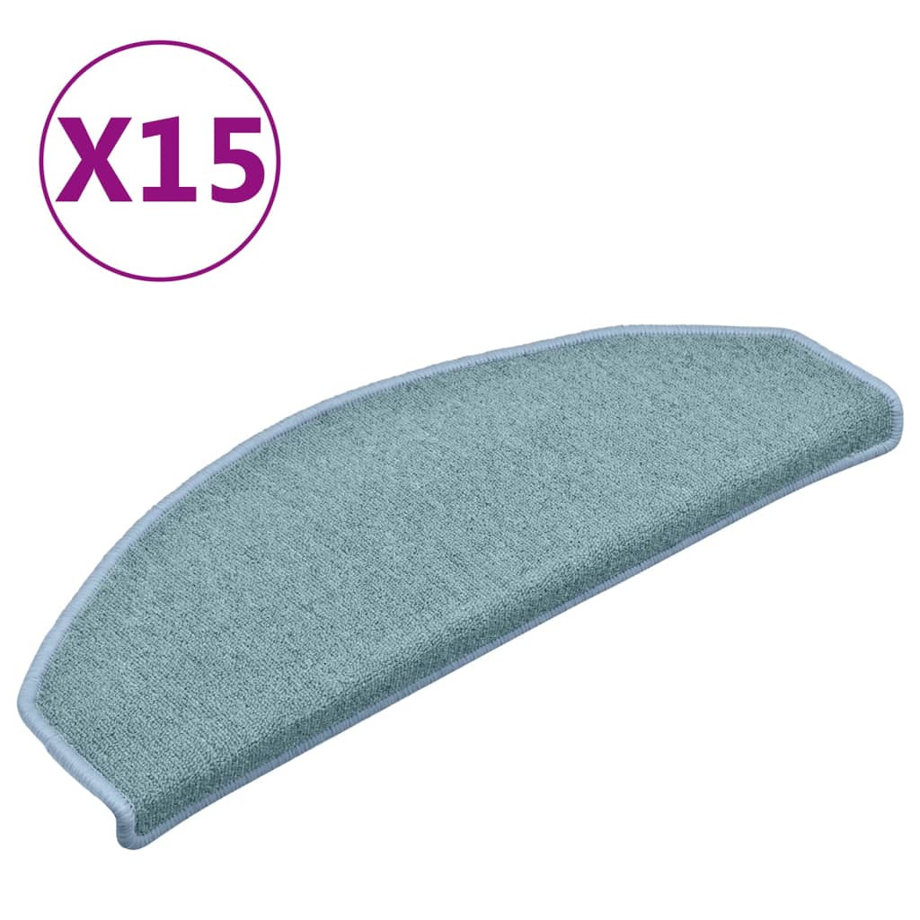 Vidaxl trapmatten 15 st 65x24x4 cm zeeblauw halfrond groot