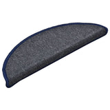 Vidaxl trapmatten 15 st 56x17x3 cm donkergrijs en blauw halfrond