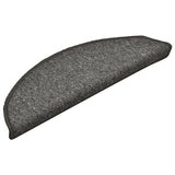 Vidaxl trapmatten 15 st 56x17x3 cm donkergrijs halfrond