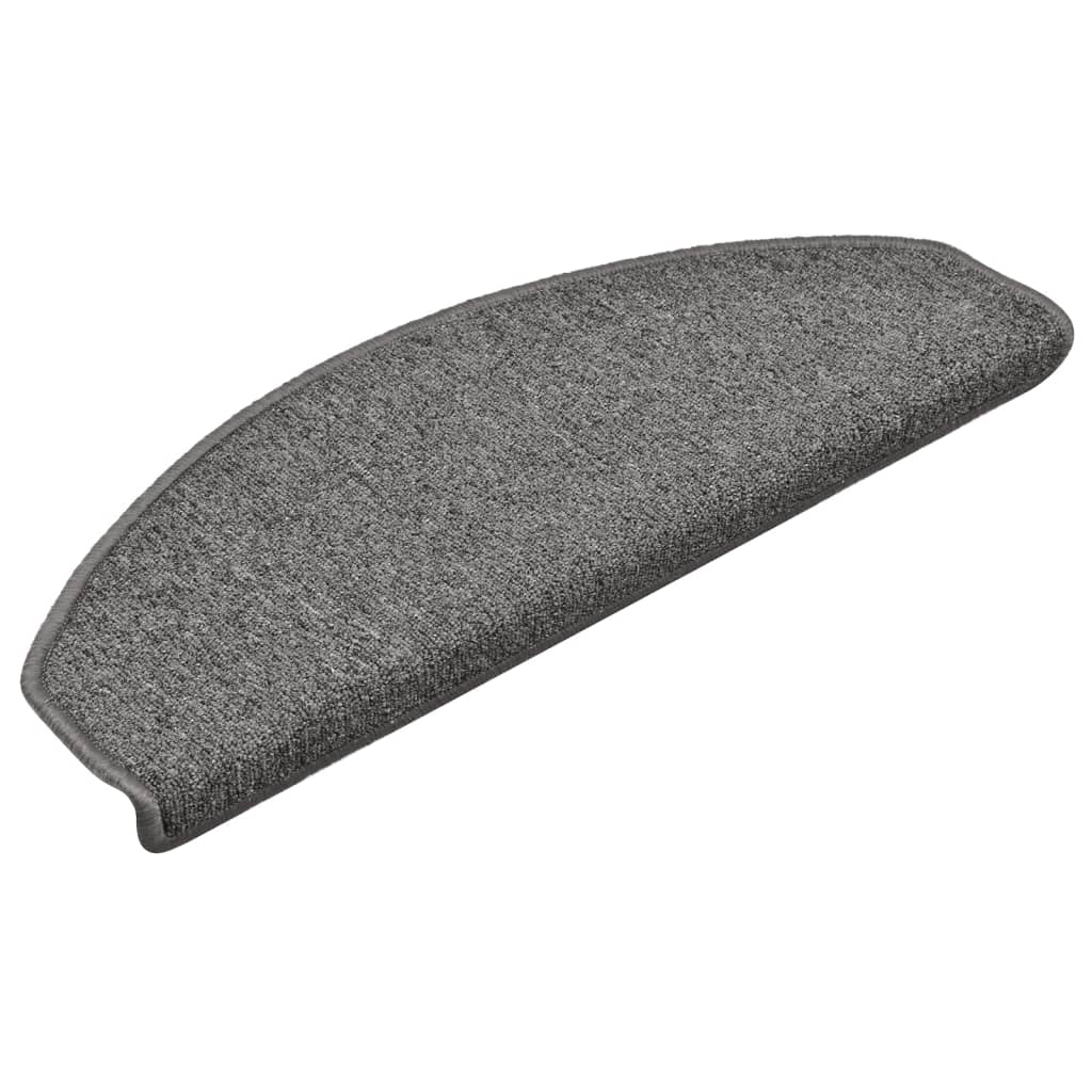 Vidaxl trapmatten 15 st 65x24x4 cm donkergrijs halfrond groot