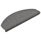 Vidaxl trapmatten 15 st 65x24x4 cm donkergrijs halfrond groot