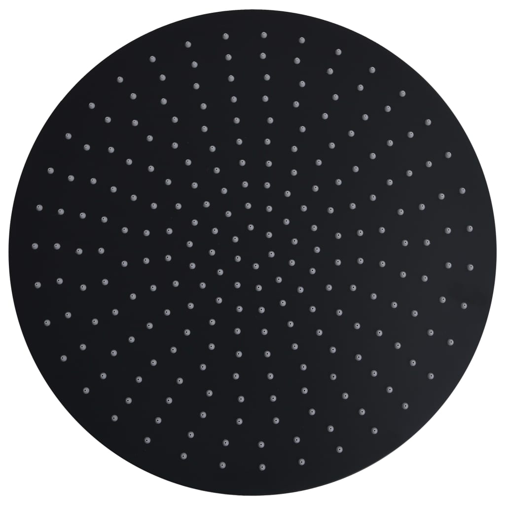 Vidaxl regendouchekop rond 40 cm roestvrij staal zwart