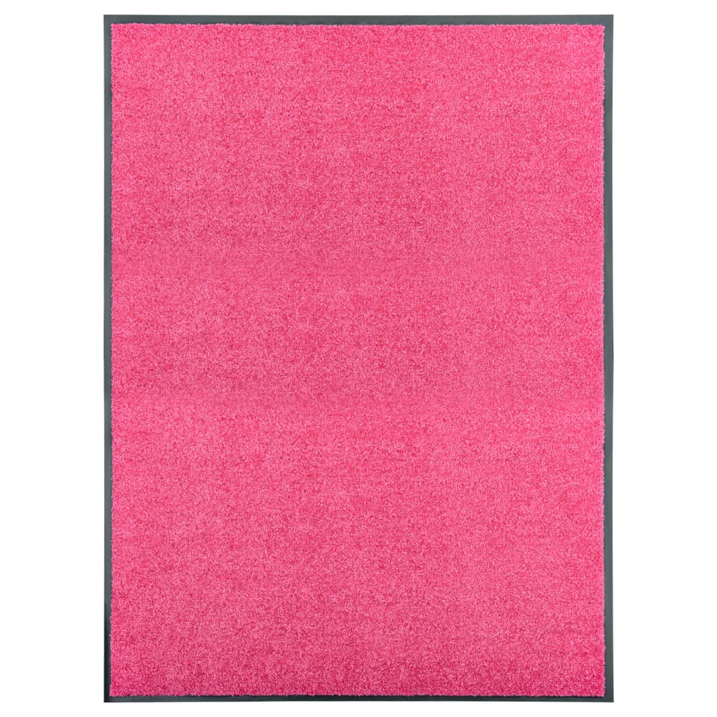 Vidaxl deurmat wasbaar 90x120 cm roze