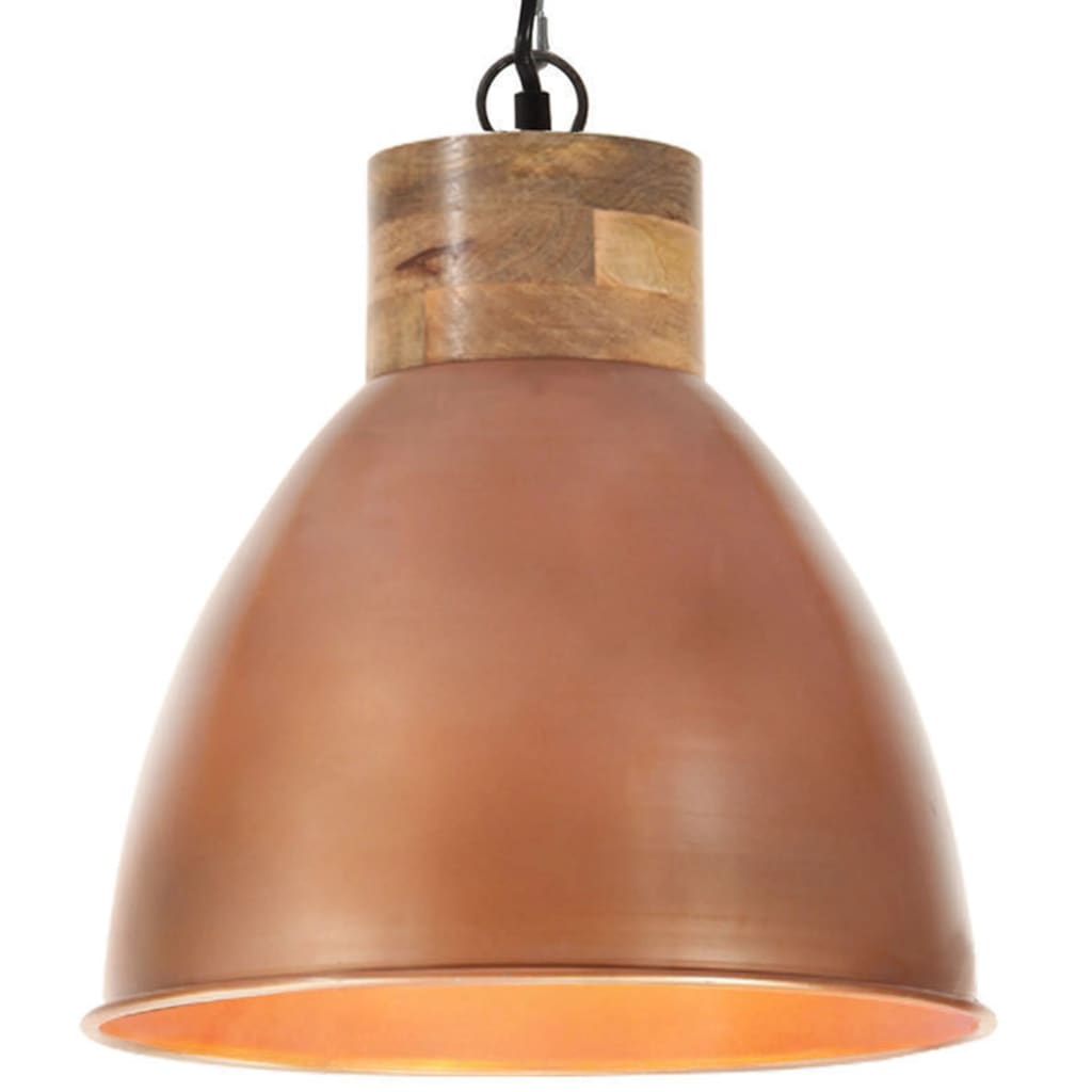 VidaXL Hanglamp industrieel E27 35 cm ijzer en massief hout koperkleur