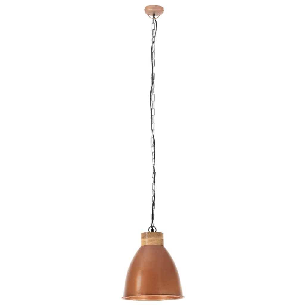 VidaXL Hanglamp industrieel E27 35 cm ijzer en massief hout koperkleur