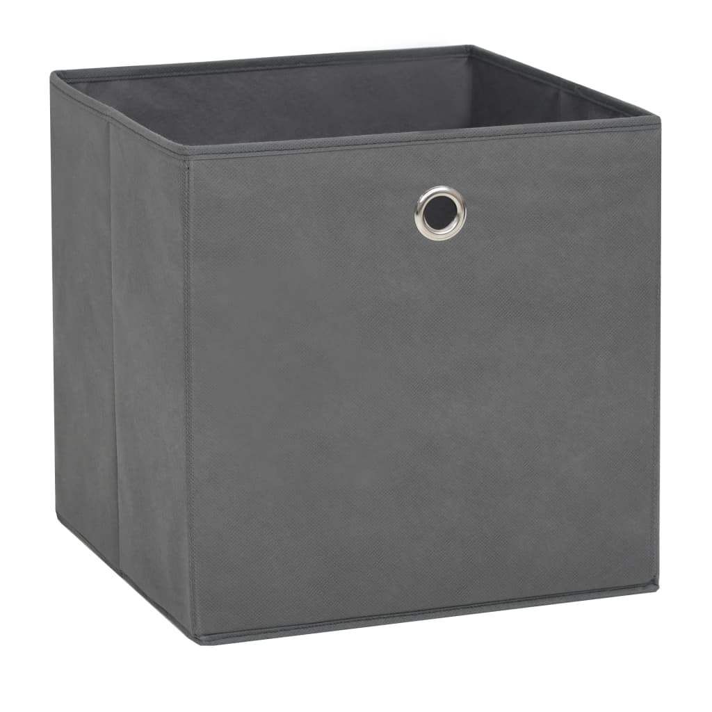 Vidaxl opbergboxen 4 st 28x28x28 cm nonwoven stof grijs
