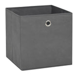 Vidaxl opbergboxen 4 st 28x28x28 cm nonwoven stof grijs