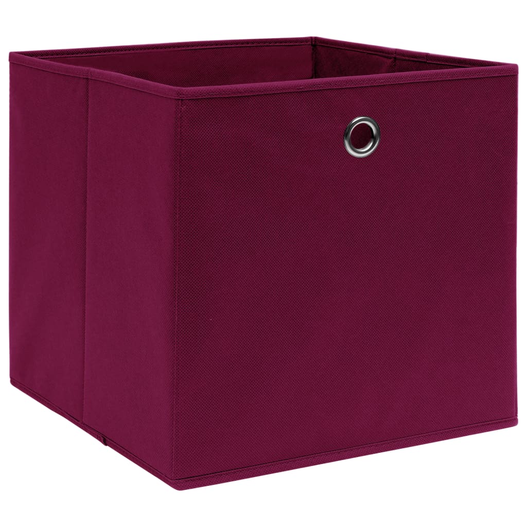 Vidaxl opbergboxen 4 st 28x28x28 cm nonwoven stof donkerrood