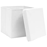 Vidaxl opbergboxen met deksel 4 st 28x28x28 cm wit