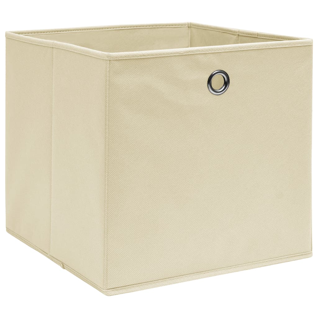 Vidaxl opbergboxen 10 st 28x28x28 cm nonwoven stof crèmekleurig
