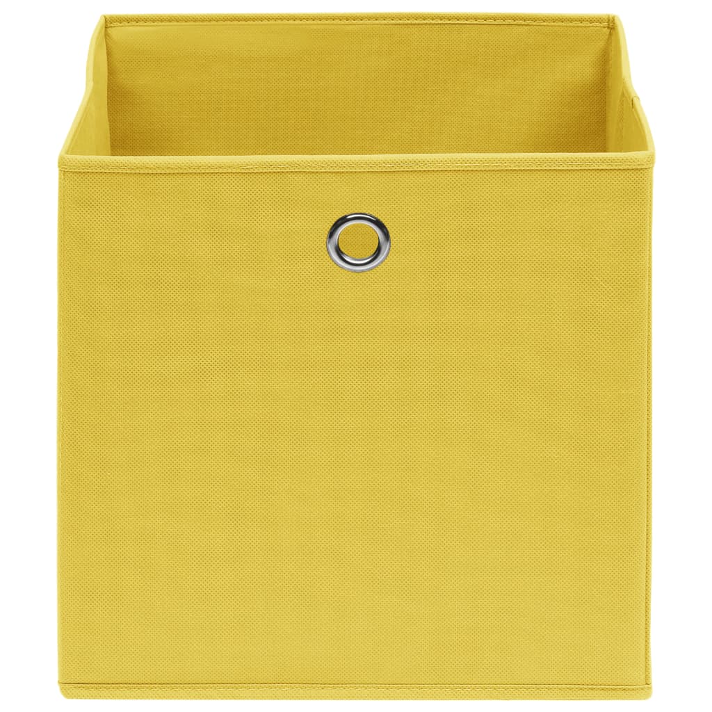Vidaxl opbergboxen 4 st 28x28x28 cm nonwoven stof geel