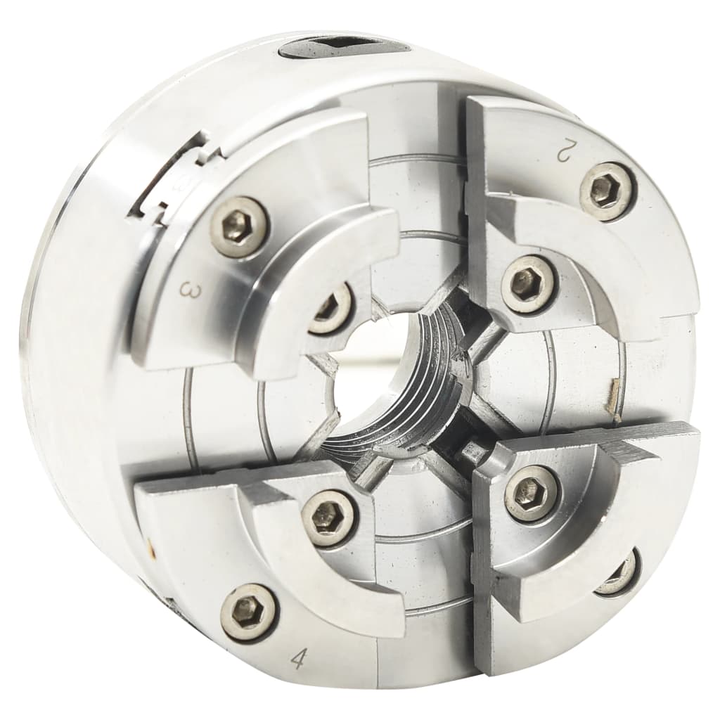 Vidaxl houtklauwplaat 4 bekken m33 verbinding 96 mm staal zilverkleur