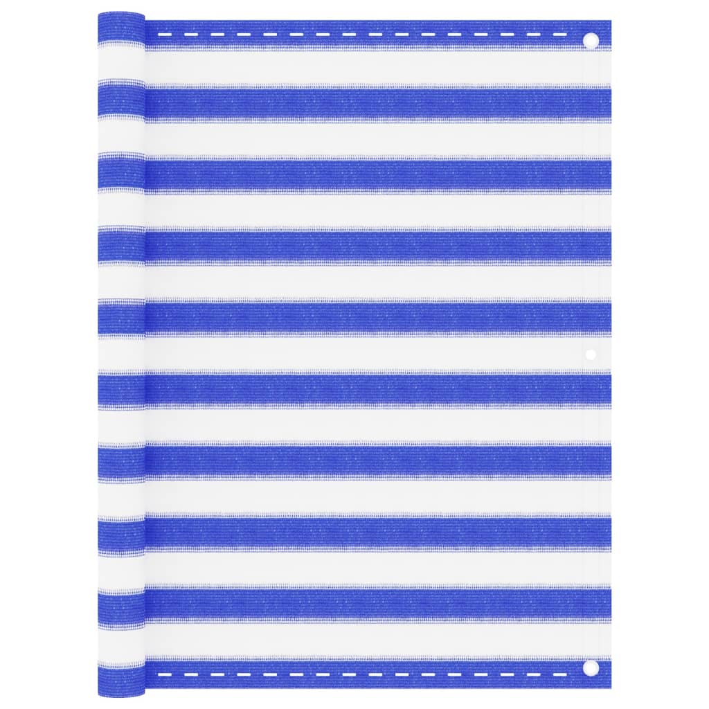 Vidaxl balkonscherm 120x400 cm hdpe blauw en wit